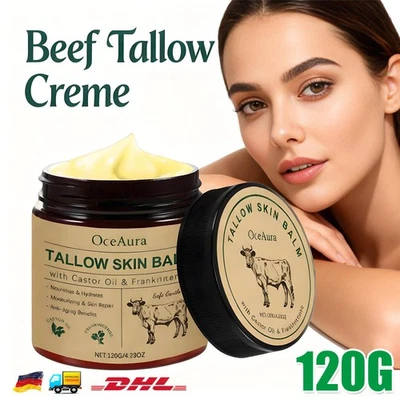 Beef Tallow Creme 120 g, Rindertalg für Hautpflege, Rindertalg und Weihrauchd - Bild 1 von 4