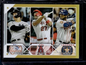 #246 AL HRs Leaders (Aaron Judge / Mike Trout / Yordan Alvarez) LL Gold Foil - Picture 1 of 2