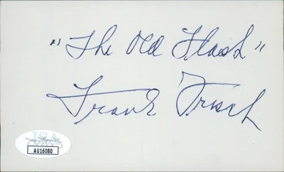 Frank Frisch St. Louis Cardinals Signed 3x5 Index Card JSA Authenticated - Image 1 of 2