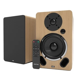 Bookshelf Speaker with Bluetooth, HDMI, Optical, RCA - AZATOM Equinox M5 Oak - Picture 1 of 9