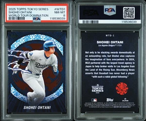 PSA 8 Shohei Ohtani 2025 Topps Tokyo Series World Tour Domination #WTD1 Dodgers - Picture 1 of 3