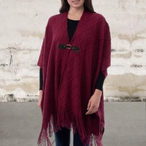 Style & Co Neu mit Etikett Damen Fransenbesatz Knebelschnalle Cape Pullover Einheitsgröße - Bild 1 von 6