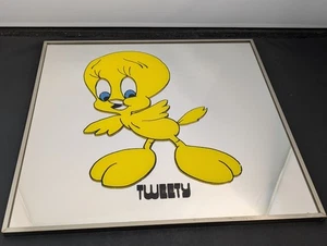 ESPEJO CARNAVAL VINTAGE TWEETY BIRD AÑOS 70’S 80’S 12”x12” - Imagen 1 de 9