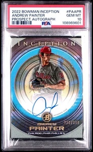 2022 Bowman Inception Andrew Painter Auto Rookie /399 PSA 10 GEM MT - Picture 1 of 2