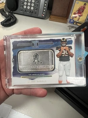 Серебряный слиток 2023 Panini Impeccable #PBS-AD Aaron Donald 1 тройская унция профессиональная чаша /25 - Изображение 1 из 3