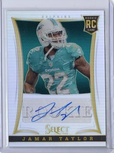 JAMAR TAYLOR NFL Dolphins 2013 Panini Select Silver RC Auto 165/199 #192 Card - Picture 1 of 2