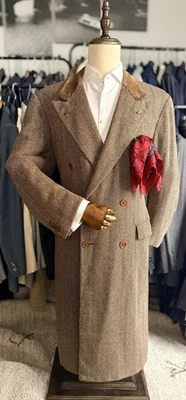 RARE Majestic Beige/Black & Suede 100% Thick CAMEL Kiton Overcoat 42R US 52R IT - Image 1 of 4