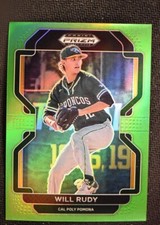 2022 Prizm Draft Picks Baseball Base Lime Green #PDP162 Will Rudy /75