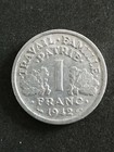 Monnaies, tat franais, 1 Franc Bazor, 1942, Poids faible, trs rare #33245