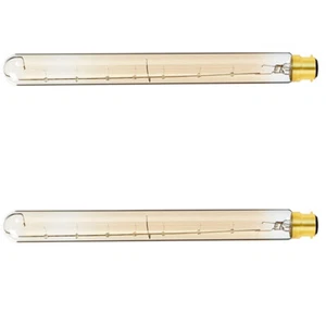 2 Pack B22 Base Edison Filament Bulb T300 Tubular Vintage Home Decor Light Bulbs - Picture 1 of 16