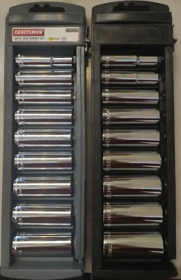 Craftsman 18 PC Deep Socket Set 3/8"  9-34558 Metric / Standard - Image 1 of 2