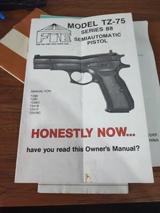 VINTAGE 1988 FIE Model TZ-75 Series 88 Semiautomatic 9mm Owner’s Manual RARE!! - Picture 1 of 5