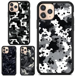 For Galaxy A32 A15 A14 A34 A35 A12 Black Military Camo Pattern Heavy Duty - Picture 1 of 25