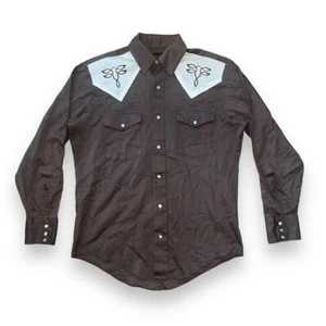 Vintage Stir-ups Western Pearl Snap Shirt Long Sleeve Embroidered 15.5 - 33 - Picture 1 of 5