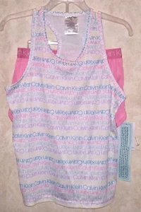 CALVIN KLEIN 2 Piece Racerback Top & Shorts Pajama Set Pink NEW Youth Girls Sz M - Picture 1 of 11
