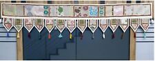 Indian White Vintage Patchwork Embroidery Toran Door Valance Wall Hanging Decor