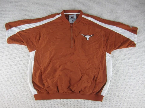 Texas Longhorns Jacket Adult Medium Orange White Windbreaker Pullover Zip Up Men Cover