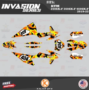 Graphics Kit for KTM 250SX-F 350SX-F 450SX-F (2019-2022) Invasion - ORANGE - Picture 1 of 6