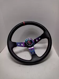 RDT Motoring Steering Wheel Deep Dish Purple Center - Picture 1 of 4