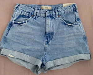 Topshop BNWT MOTO Rosa Light Blue Denim Shorts/Hot Pants Size UK 8 RRP £28.00!!! - Picture 1 of 4