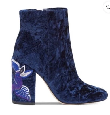 Jessica Simpson Blue Velvet Wazlin Zippered Boot Size 8 - Image 1 of 4