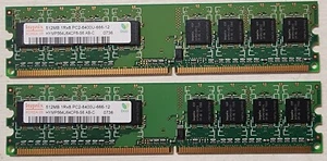 2 Hynix 512MB 1Rx8 PC2-6400U-666-12 - 1GB Total - Picture 1 of 2