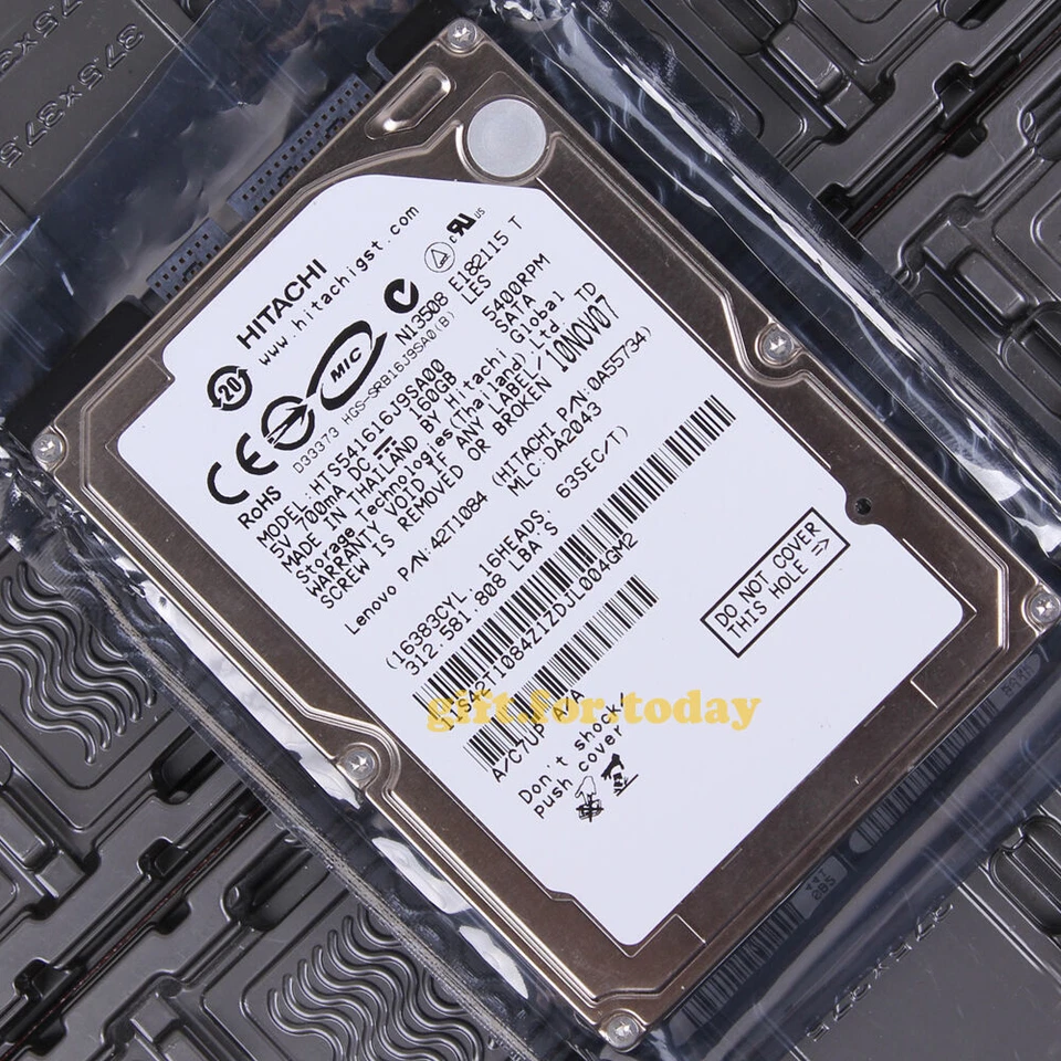 HITACHI 160 GB 5400 RPM SATA 2.5" (HTS541616J9SA00) Internal Hard Drive HDD - Image 1 of 1