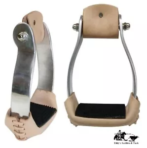 Estribos de aluminio curvos de gran tamaño con banda de rodadura de agarre seguro de Eddy's Tack - Imagen 1 de 4