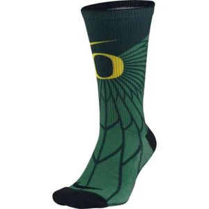 Calze Nike UOMO OREGON DUCKS Elite Crew TAGLIA LARGE verde nero oro NUOVISSIME - Foto 1 di 1