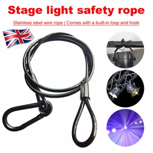 10 Stück Bühnenlicht Sicherheitskabel, 3mmx70cm Stahl Sicherheitsseile Seile UK - Bild 1 von 15