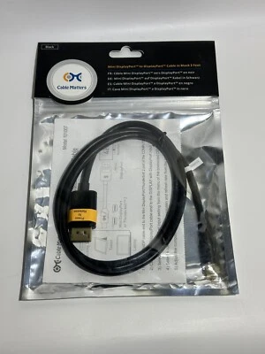 Cable Matters Gold Plated Mini DisplayPort to DisplayPort Cable Black 3 FT - Image 1 of 4