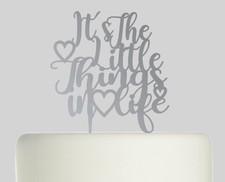 It´s The Little Things in Life Rose Gold Mirror Acrylic Cake Topper Dec.658