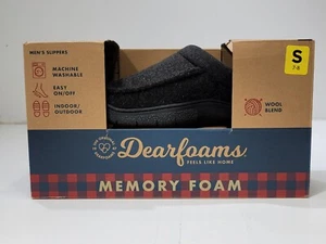 Dearfoams Black Memory Foam Slippers House Shoes Mens Size Small 7-8 - Picture 1 of 9