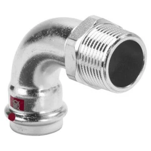 Viega Bogen 90 Grad mit SC Prestabo 1114 in 18mm x R1/2 Stahl verzinkt - Bild 1 von 3