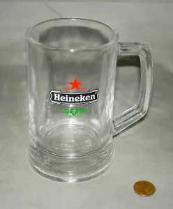 HEINEKEN Beer 'Premium Quality' Glass Mug - Red Star Logo - 10 oz - 8" Tall - Afbeelding 1 van 3