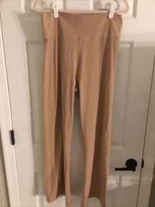 Victoria’s Secret PINK Women’s XL High Waist Beige Cotton Leggings New - Picture 1 of 3