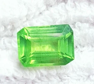 8.25 Ct Natural Peridot Emerald Shape Certified Loose Gemstone With Free Gift - Picture 1 of 6
