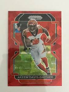 AKEEM DAVIS-GAITHER #275 2022 PRIZM NFL FOOTBALL RED CRACKED ICE PARALLEL