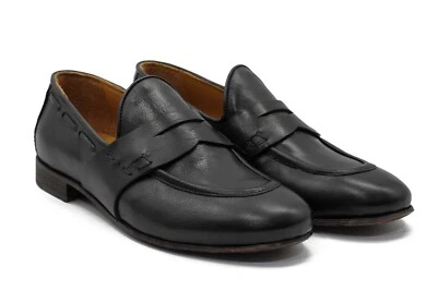 Men’s Soft Italian Penny Loafer Shoes Flexi Real Leather Sole Hand Made in Italy - Image 1 of 4