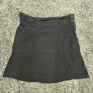Athleta Short Skirt Skort Womens 10 Black Side Zip and Buttons - Picture 1 of 11