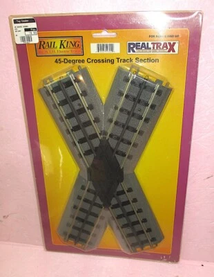 MTH 40-1007 RealTrax 45 DEGREE CROSSING TRACK Section  NEW / UNUSED - Image 1 of 2