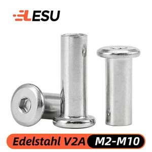 Hülsenmuttern M2 M3 M4 M5 M6 M8 M10 mit Flachkopf Innensechskant Edelstahl V2A - Bild 1 von 145