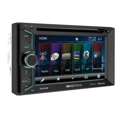SOUNDSTREAM DOUBLE 2 DIN VR-624B DVD/CD/MP3 PLAYER 6.2" LCD BLUETOOTH USB SD - Image 1 of 4
