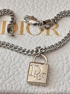 Authentic Christian DIOR look charm zipper pull and BRACELET 7.5 inch - Picture 1 of 19