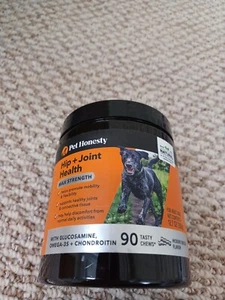 PetHonesty Hip + Joint Health Max Strength 90 Chews Bacon Flv #4878