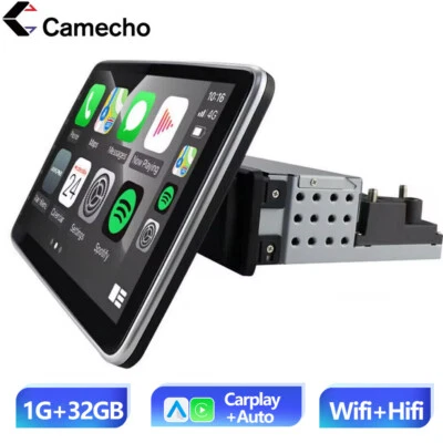 CAMECHO 1DIN 10.1 Zoll Android 13 Autoradio mit Apple Carplay GPS NAVI WIFI BT HIFI DSP