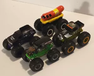 MONSTER JAM Lot of 4 1/64 Scale Diecast Trucks Incl. Grave Digger Mohawk Warrior - Picture 1 of 17