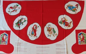 Cranston Cotton Fabric Father Christmas Tree Skirt & Stocking Cut n' Sew Panel - Picture 1 of 14