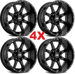 17 MOTO METAL WHEELS RIMS F-250 F-350 GLOSS BLACK MILLED - Picture 1 of 4