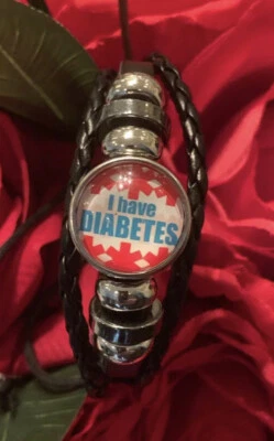 DIABETES DIABETIKER MEDIZINISCHES NOTFALLARMBAND "'I HAVE DIABETES" SOS ARMBAND - Bild 1 von 4